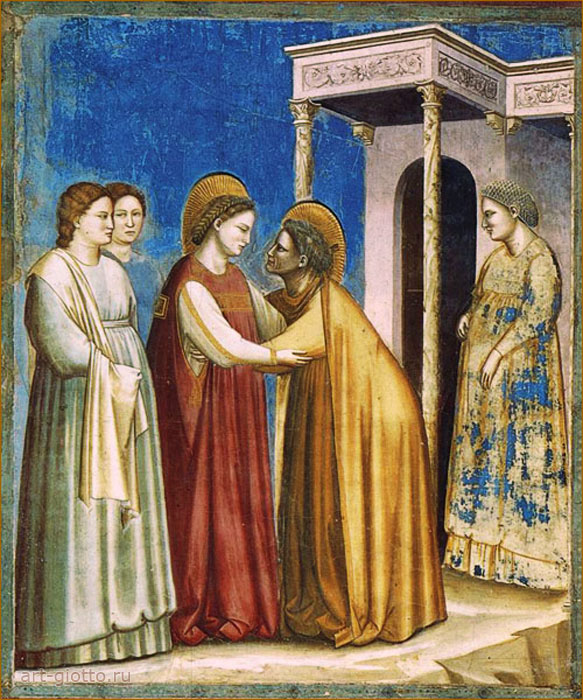 Встреча Марии и Елизаветы. Цикл фресок История Иоакима и Анны капеллы дель Арена (Скровеньи), Падуя. Джотто / www.art-giotto.ru